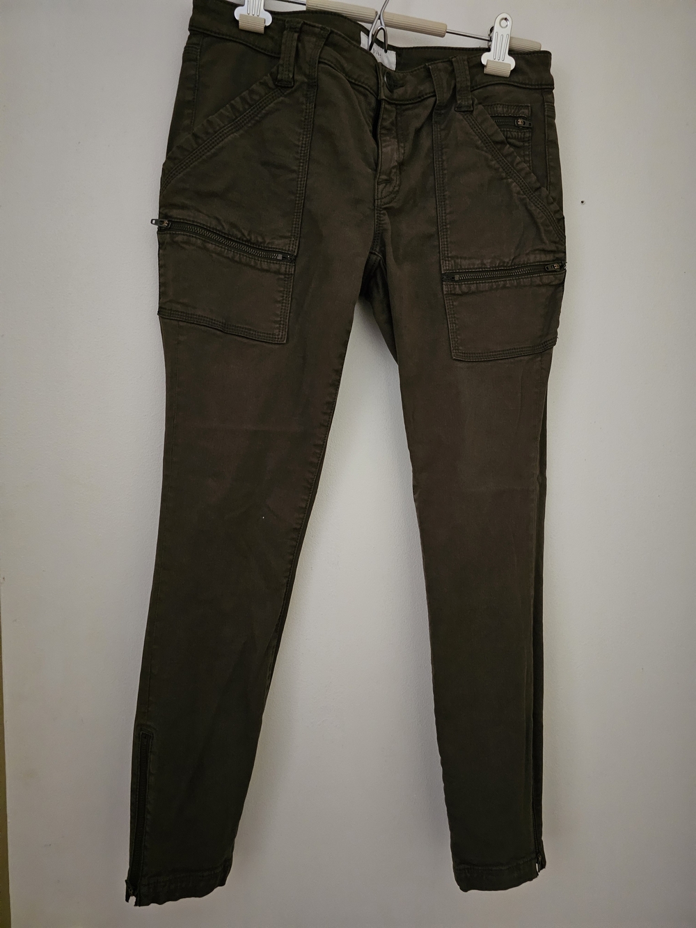 Joie, Women’s Olive Green Utility Skinny Ankle Jeans